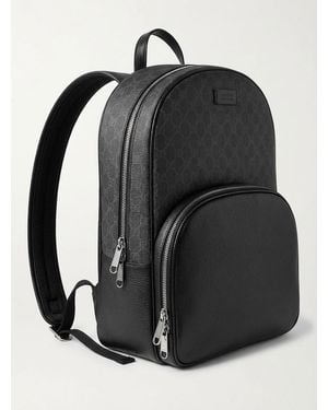 Gucci Monogrammed Panelled Backpack - Black