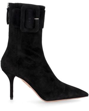 Aquazzura St Honoré 95Mm Suede Boots - Black