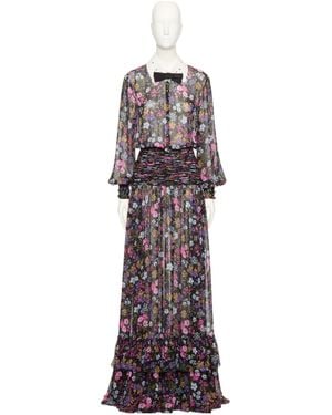Valentino Long Sleeve Dress - Purple