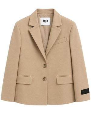 MSGM Jacket With A Logo - Natural