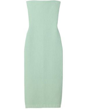 Jacquemus Button-Down Knit Strapless Dress - Green