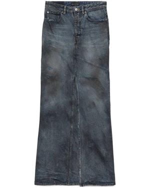 Balenciaga Faded-Effect Maxi Skirt - Grey