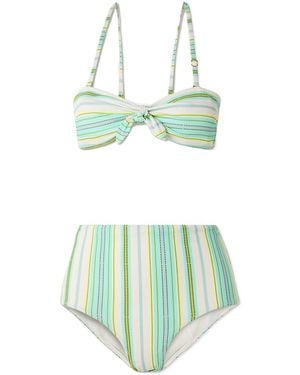 lemlem Printed Ribbed Recycled Bikini - Green