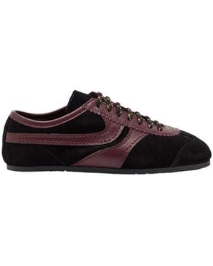Dries Van Noten Dustin Paneled Suede Sneakers - Brown