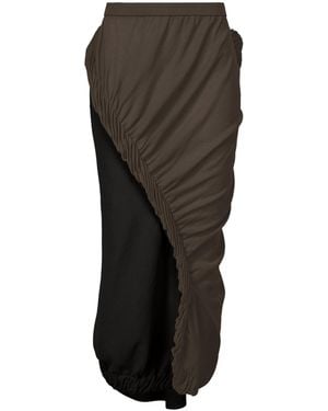 Issey Miyake Asymmetric Midi Skirt - Brown