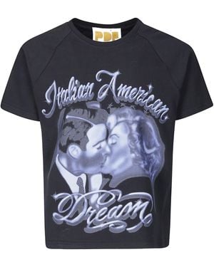 PDF CHANNEL Pdf Graphic Printed Crewneck T-Shirt - Blue