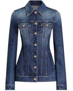 Dolce & Gabbana Fitted Waist Denim Jacket - Blue