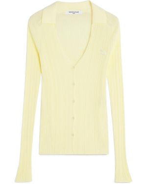Maison Kitsuné Maison Kitsuné Button-Up Ribbed Cardigan - Yellow