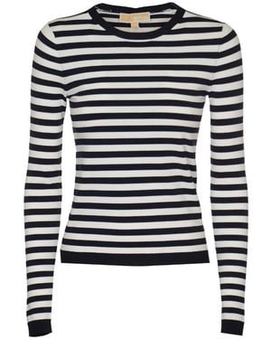 Michael Kors Striped Crewneck T-Shirt - Blue