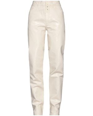 MM6 by Maison Margiela Solidcolor Minimalist Trousers - Natural