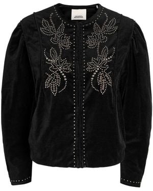 Isabel Marant Pietra Stud-Embellished Velvet Jacket - Black