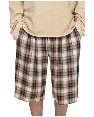 Acne Studios Plaid Shorts - Natural