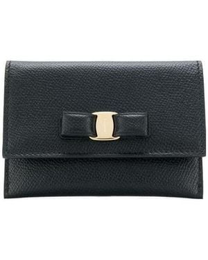 Ferragamo Logo-Plaque Leather Cardholder - Black