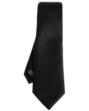 Giorgio Armani Textured Stripe Tie - Black
