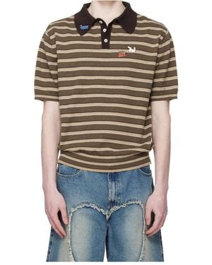 Carne Bollente Pin-Up Patrol Striped Polo Shirt - Grey