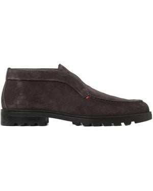 Santoni Almond-Toe Slip-On Loafers - Brown