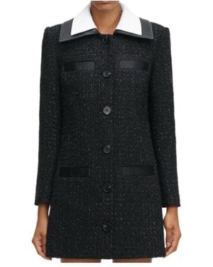 Self-Portrait Bouclé Mini Dress - Black