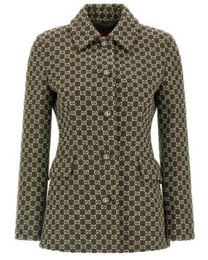 Gucci Gg Bouclé Cotton Jacket - Green