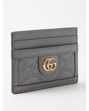 Gucci Gg Matelasse Card Holder - Gray