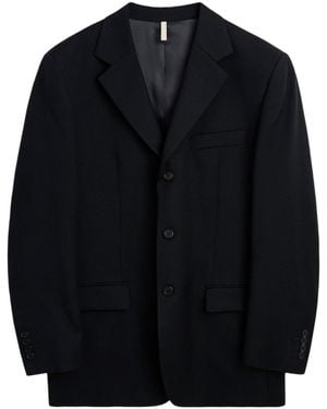 sunflower Single-Breasted Wool Suit Jacket - Blue