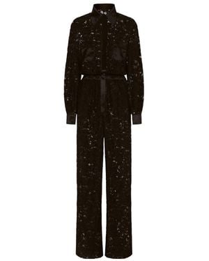 Dolce & Gabbana Lace Long Sleeved Jumpsuit - Black