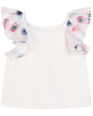 Chloé Logo-Embroidered T-Shirt - Pink