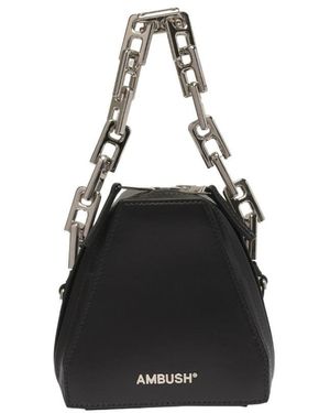 Ambush Tri Logo Plaque Small Crossbody Bag - Black