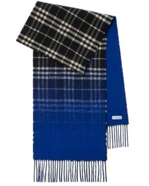 Burberry Gradient Check Cashmere Scarf - Blue