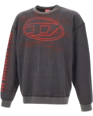 DIESEL S-Boxt-T1 Oval D Printed Sweatshirt - Grey
