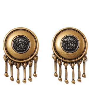 Versace Medusa Fringe Earrings - Metallic