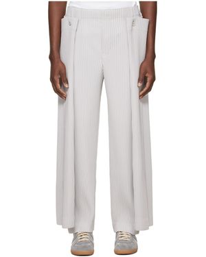 Homme Plissé Issey Miyake Motion Blur Pleated Trousers - Grey