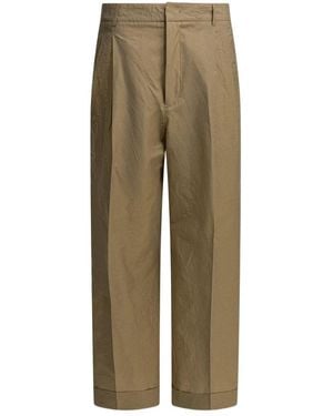 Soeur Pleated Wide-Leg Trousers - Natural