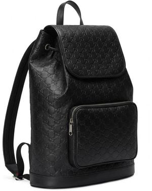 Gucci Gg Emblem Medium Backpack - Black