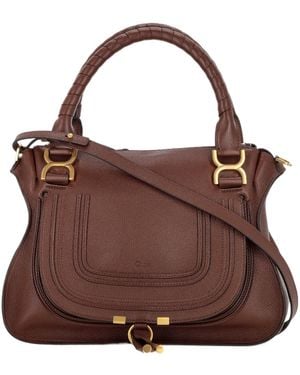 Chloé Chloé Marcie Foldover Tote Bag - Brown