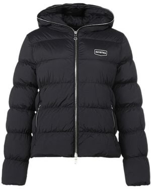 Duvetica Logo Hooded Cotton-Padded Jacket - Black