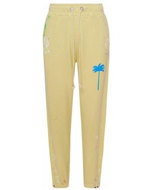 Palm Angels Palm-Tree Print Track Pants - Yellow