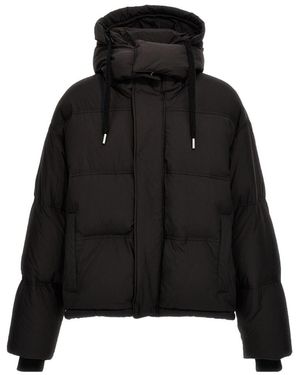 Ami Paris Down Jacket With Detachable Hood - Black