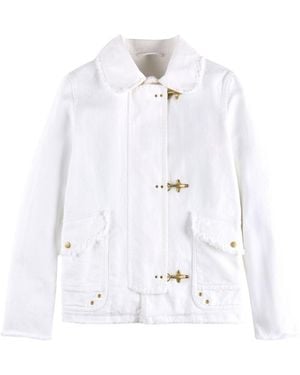 Fay Toggle Fastening Coat - White