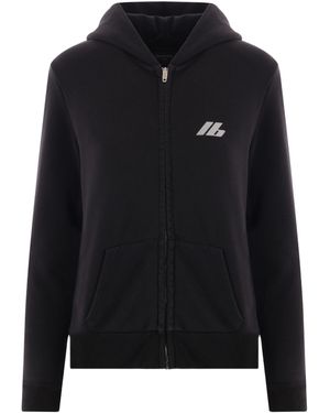 Balenciaga Logo Printed Zip-Up Jacket - Black
