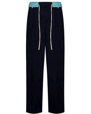 Palm Angels Track Belt Straight-Leg Trousers - Blue