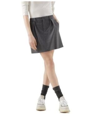 Brunello Cucinelli Pleat-Detail Tailored-Cut Skirt - Black