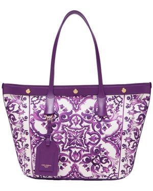 Dolce & Gabbana Double Handle Shoulder Bag - Purple
