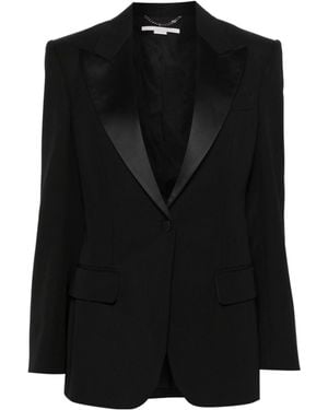 Stella McCartney Single-Breasted Curved Hem Blazer - Black