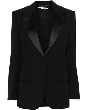 Stella McCartney Single-Breasted Curved Hem Blazer - Black