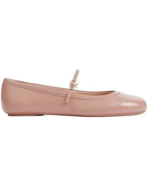 Gianvito Rossi Carla Buckle-Strap Ballerina Shoes - Pink