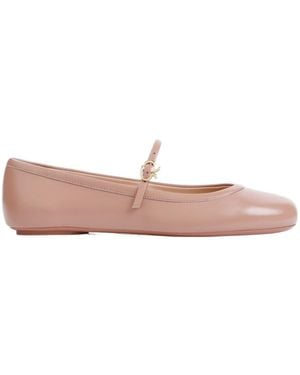 Gianvito Rossi Carla Buckle-Strap Ballerina Shoes - Pink