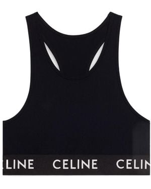Celine Nylon And Spandex Bra Blouse - Black