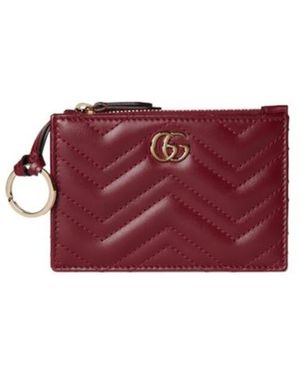 Gucci Gg Marmont Zip Key Pouch - Purple