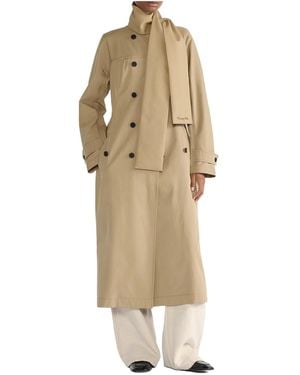 Dior Trench Coat With Scarf Collar - Natural