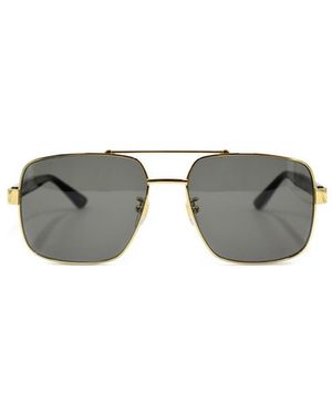 Gucci Eyewear Aviator Frame Sunglasses - Metallic